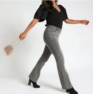 Betabrand Gray Flared Bootcut Denim Jeans 33x32 Large Long